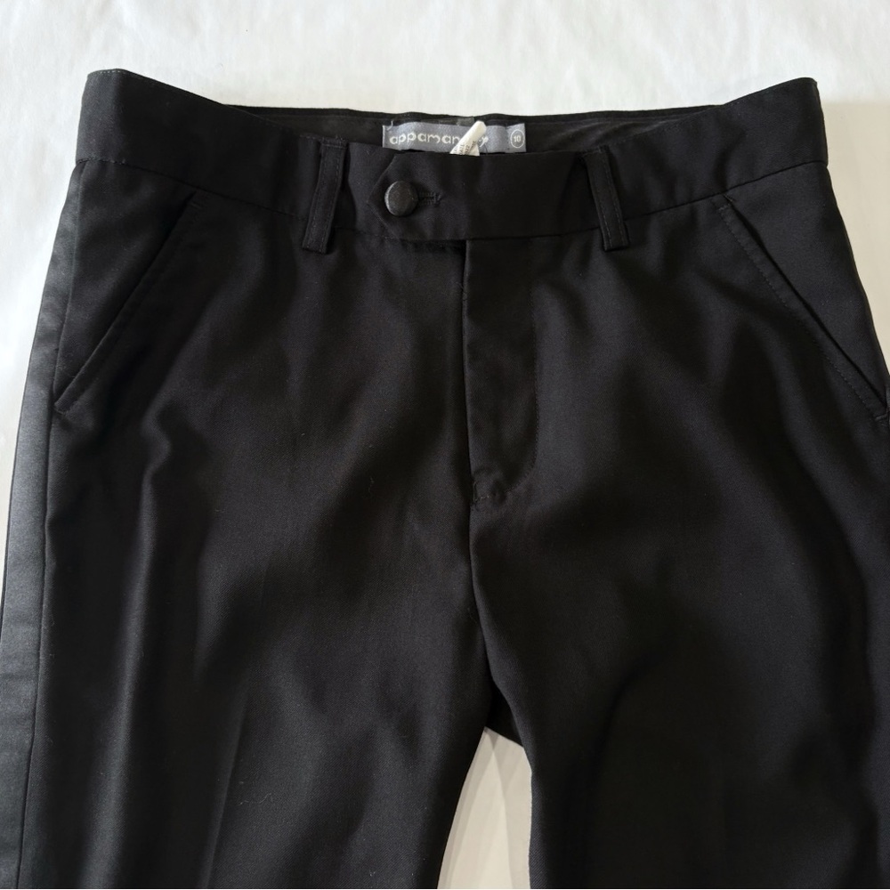 Appaman Boys Suit Size 10 Black Satin Trim Blazer Pants Formal Preppy Free Tie - Picture 8 of 13
